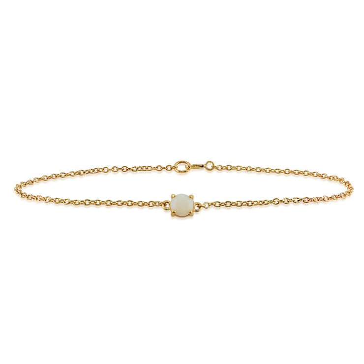 Classico bracciale cabochon rotondo in oro giallo 375 con opale