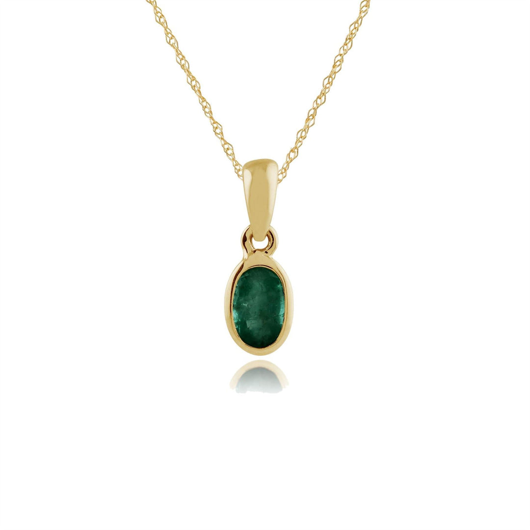Pendentif En Or Jaune 18 Carats Avec Tourmaline Verte, Jade Et émeraudes - Modèle OGDV 090 - Delma Oro