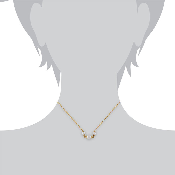 Collana di perle, collana di perle d'acqua dolce da 3,51 ct, argento 925 placcato oro