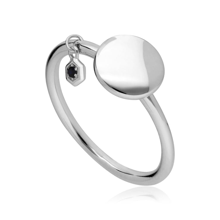 Anello con incisione in argento 925 con zaffiro