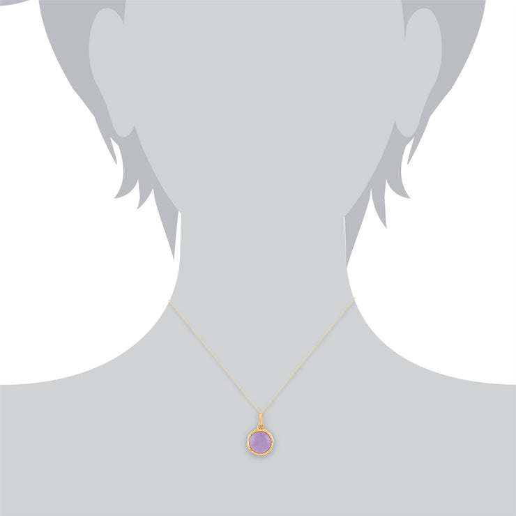Collana pastello 'Irida' con giada lavanda in argento sterling placcato oro giallo da 9 ct