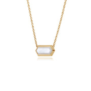 Collana geometrica in argento 925 placcato oro con madreperla esagonale