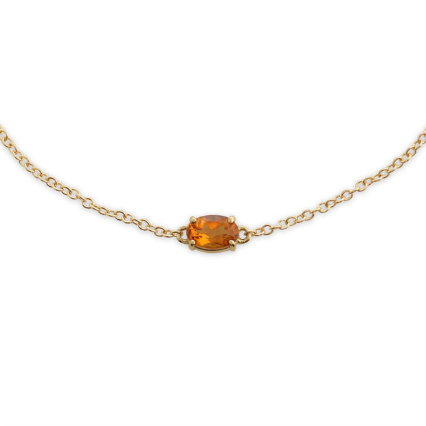Classico bracciale ovale con citrino in oro giallo 375