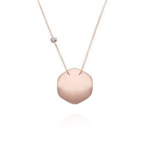 Topaz Engravable Necklace in Rose Gold Plated Sterling Silver