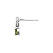 Collana e orecchini a foglia in stile Art Déco Argento 925 Peridoto Pera e Marcasite