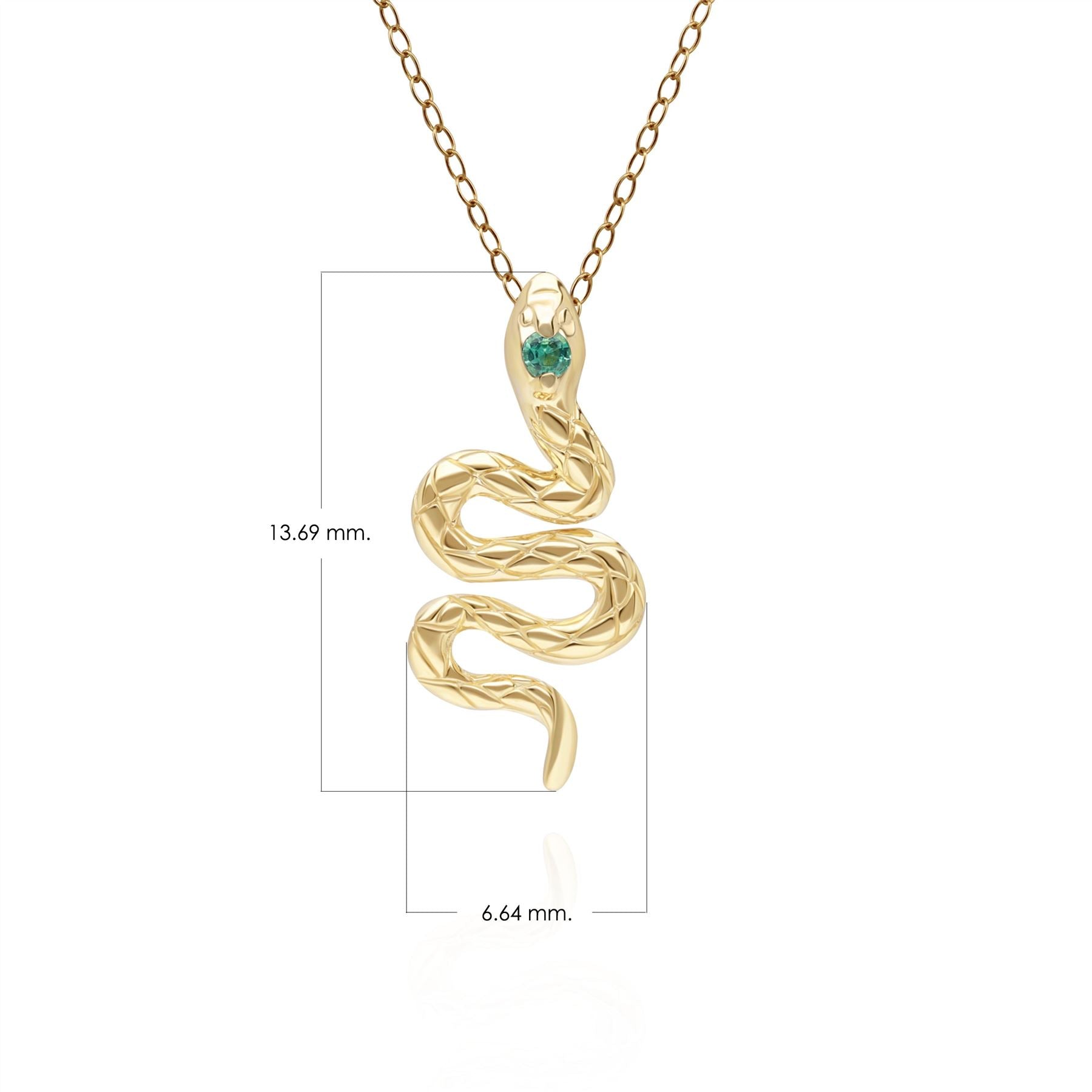 ECFEW™ Pendente Serpente con Smeraldo in Oro Giallo da 9 Ct