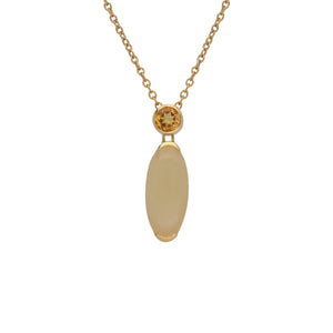 Kosmos Oval Citrine & Opal Necklace in Gold Plated Sterling Silver