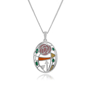 Collana stile Rennie Marckintosh in argento 925 con topazio rosa ovale