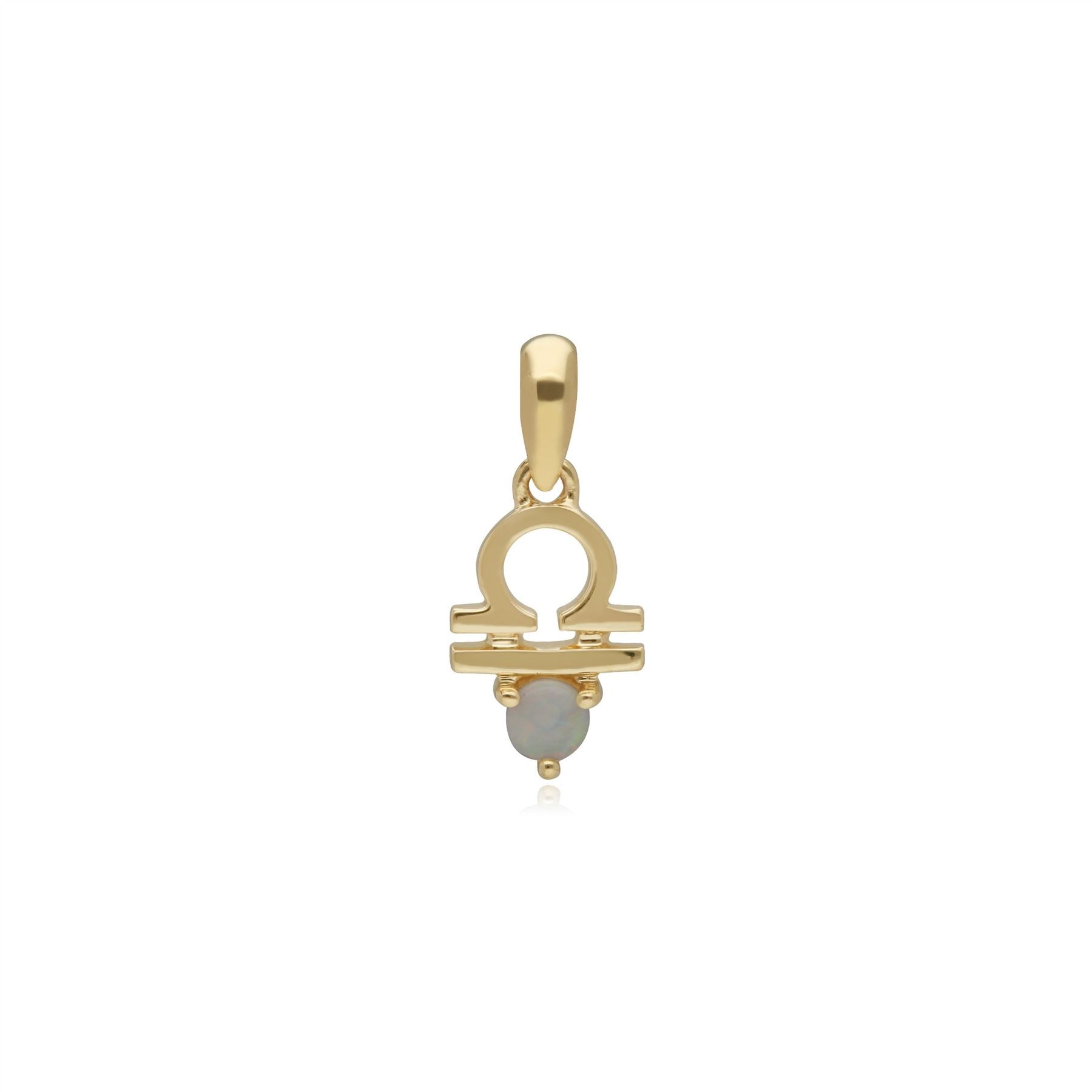 Opal Libra Zodiac Charm in 9ct Yellow Gold