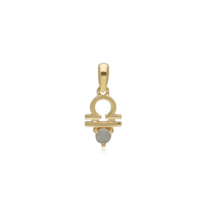 Opal Libra Zodiac Charm in 9ct Yellow Gold