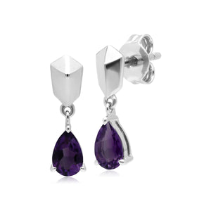 Sterling Silver Amethyst Drop Earrings