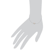 Bracciale in argento sterling con pietra di luna arcobaleno ovale da 19 cm