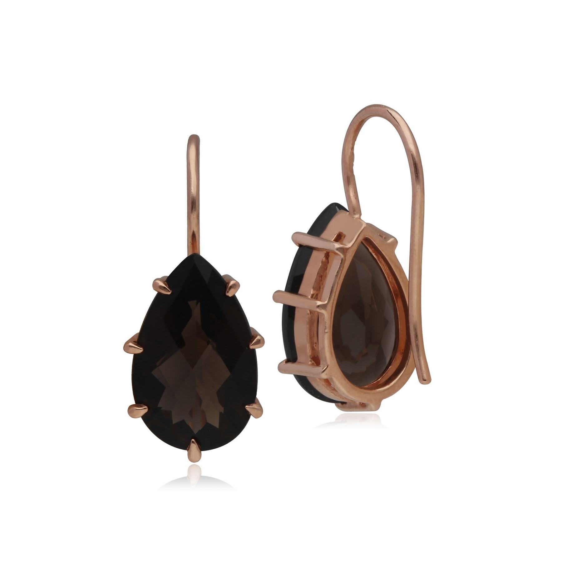 Kosmos Smokey Quartz Earrings in Rose Gold Plated Sterling Silver