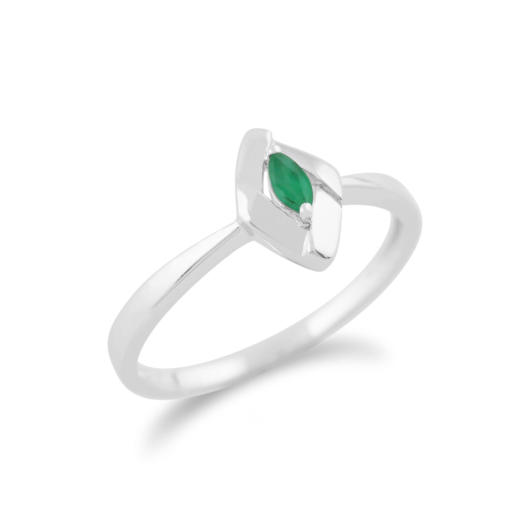 Gemondo 925 Sterling Silver 0.18ct Emerald Ring