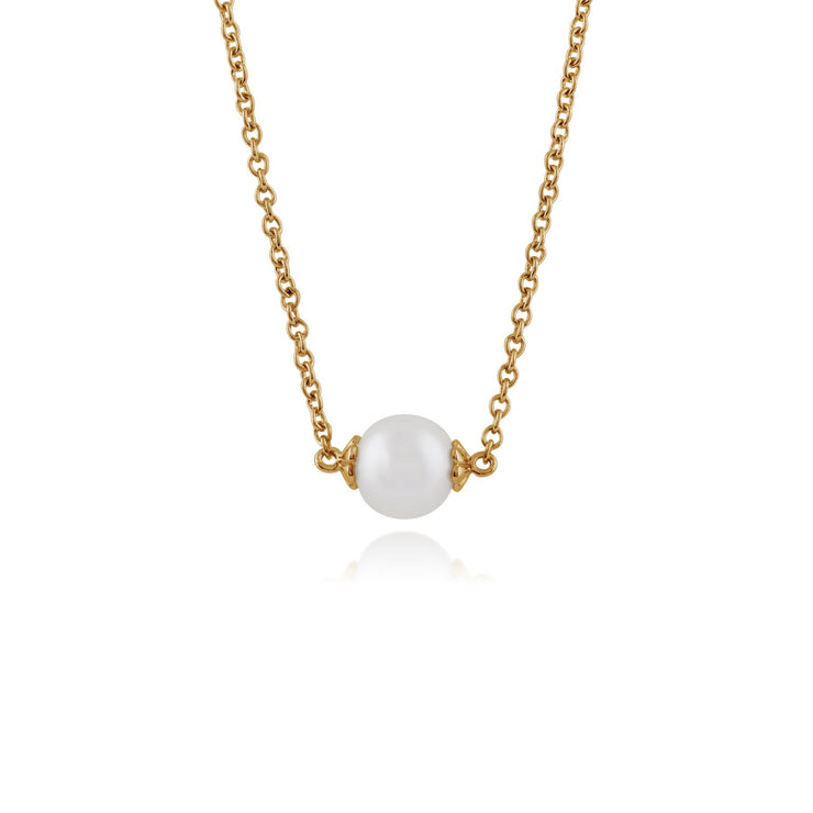 Collana di perle, collana di perle d'acqua dolce da 2,30 ct, argento 925 placcato oro