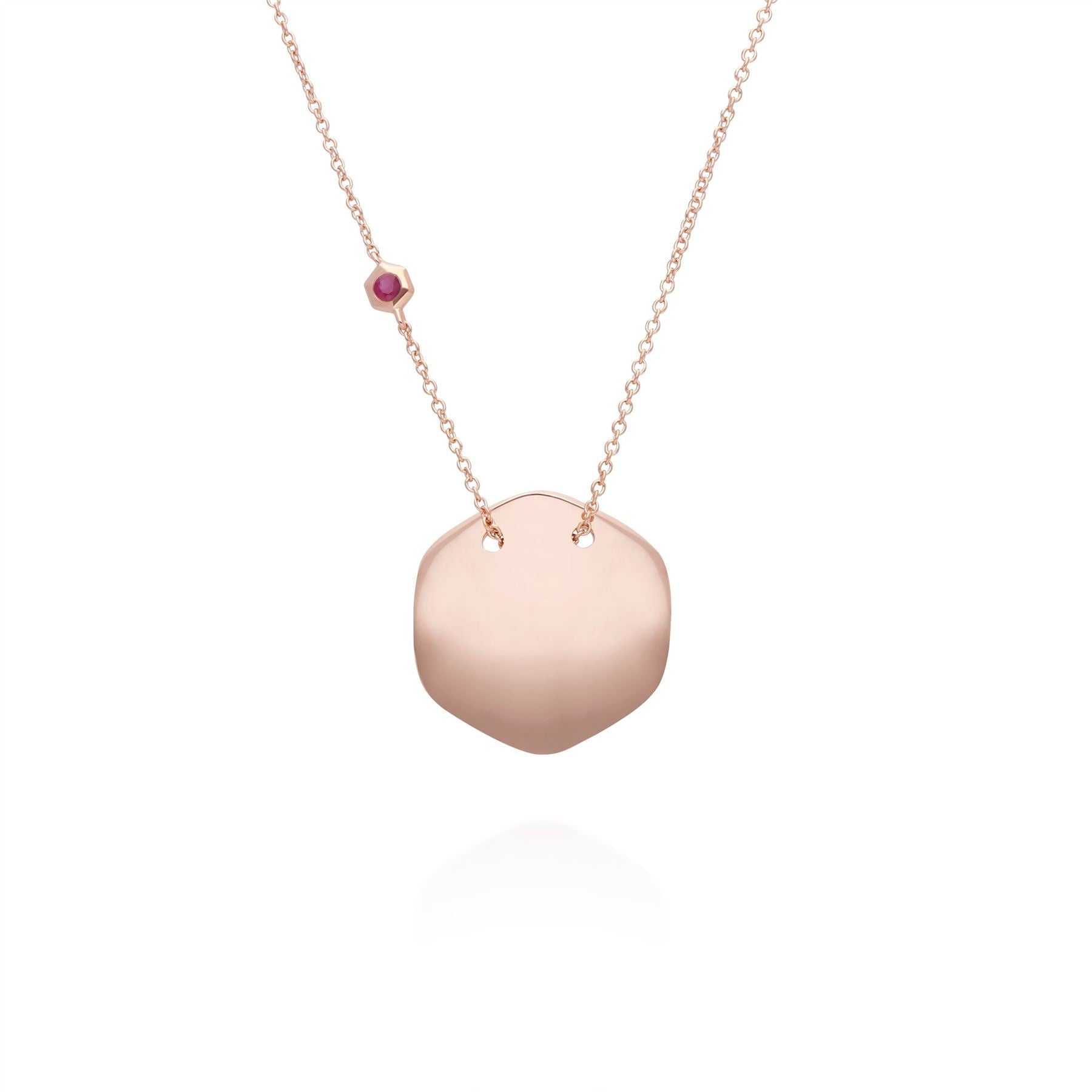 Ruby Engravable Necklace in Rose Gold Sterling Silver