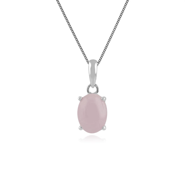 Orecchini a lobo e Bracciale Classico in Argento 925 con Kunzite Ovale Opaca