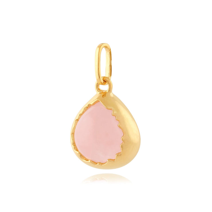 Collana pastello "Diantha" con quarzo rosa in argento sterling placcato oro giallo da 9 ct
