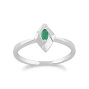 Anello Gemondo con smeraldo, anello incrociato con smeraldo in argento sterling 925 da 0,07 ct