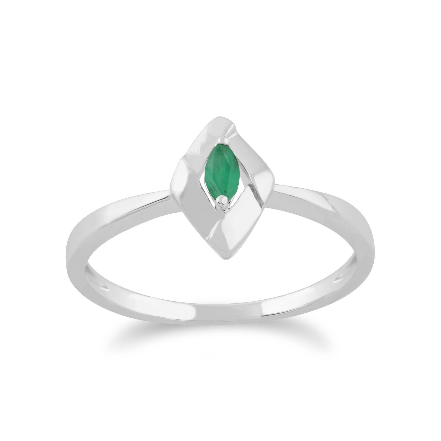 Gemondo 925 Sterling Silver 0.18ct Emerald Ring