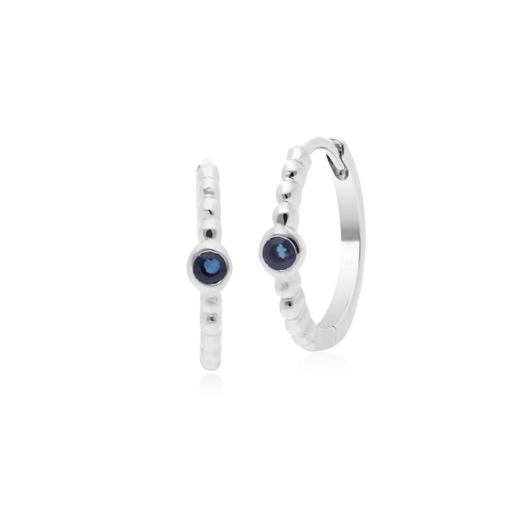 Orecchini a cerchio Essentiel in argento 925 con zaffiro rotondo