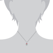 Collana e orecchini con ciondolo stile Rennie Mackintosh in argento 925 smaltato rosa rosa di Glasgow