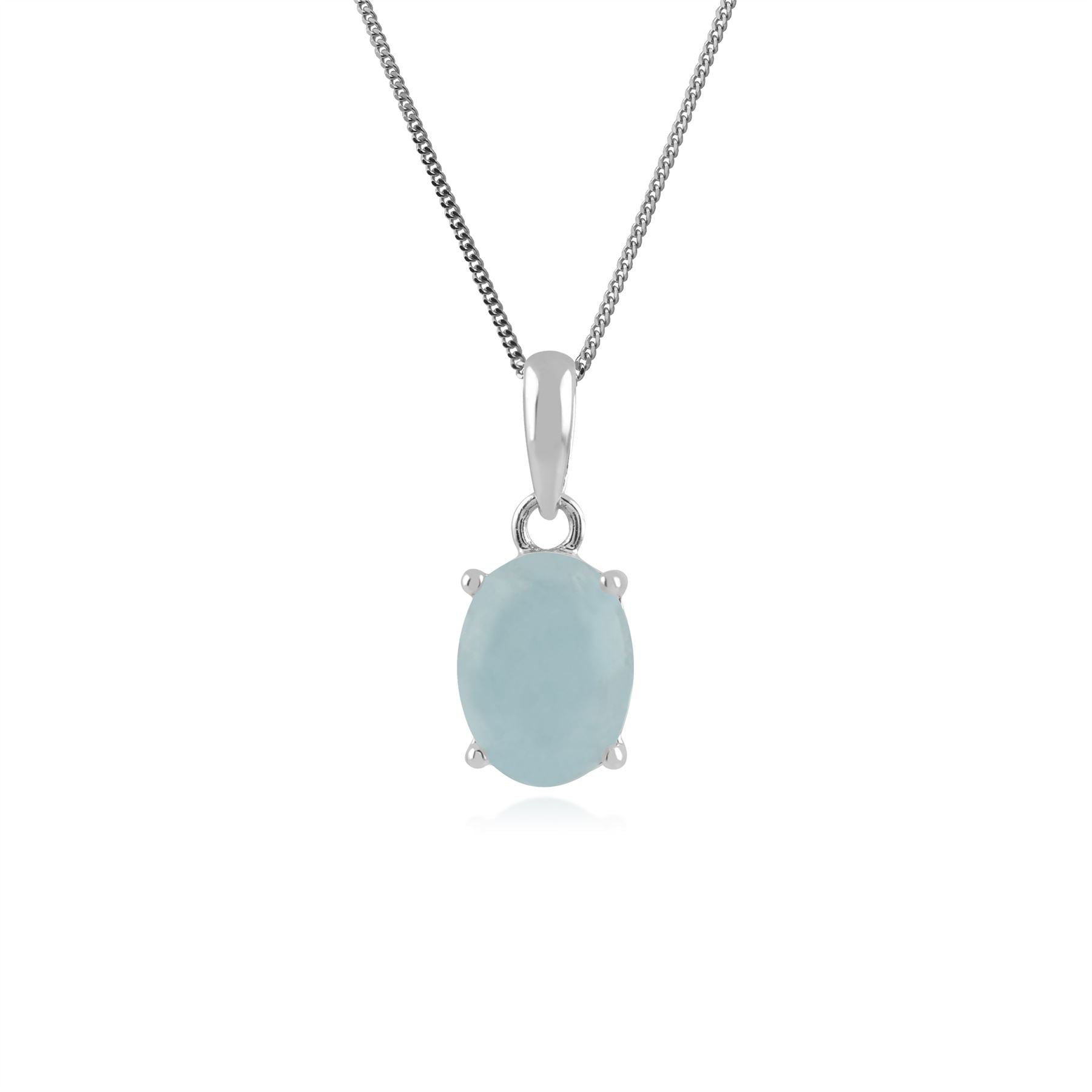 Orecchini a lobo e Bracciale Classico in Argento 925 Opaco Acquamarina Ovale