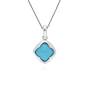 Ciondolo turchese, ciondolo turchese con cuscino in argento sterling su catena da 45 cm