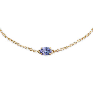 Classic Oval Tanzanite Single Stone Bracelet in 9ct Yellow Gold