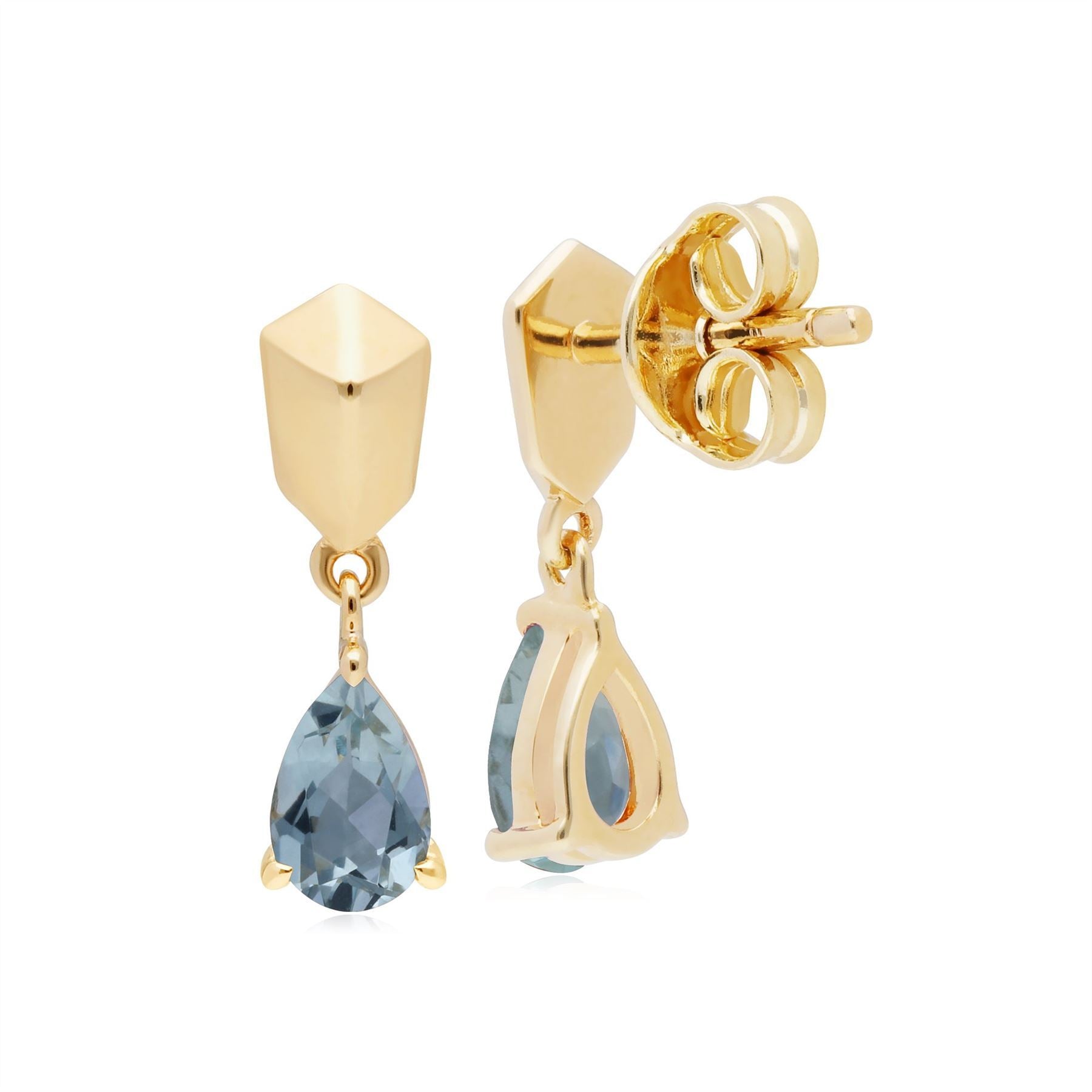 Aquamarine Earrings in Gold Plated