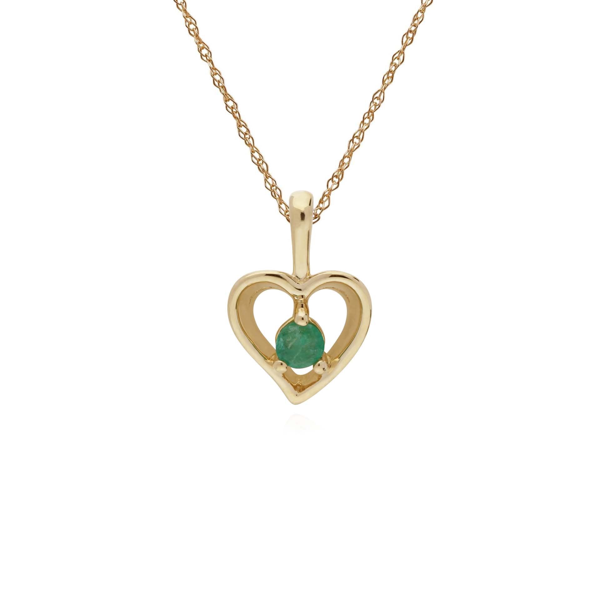 Classic Emerald Heart Pendant Image 1