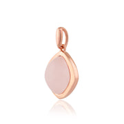 Collana pastello "Oxypetalum" al quarzo rosa in argento sterling placcato oro rosa da 9 ct
