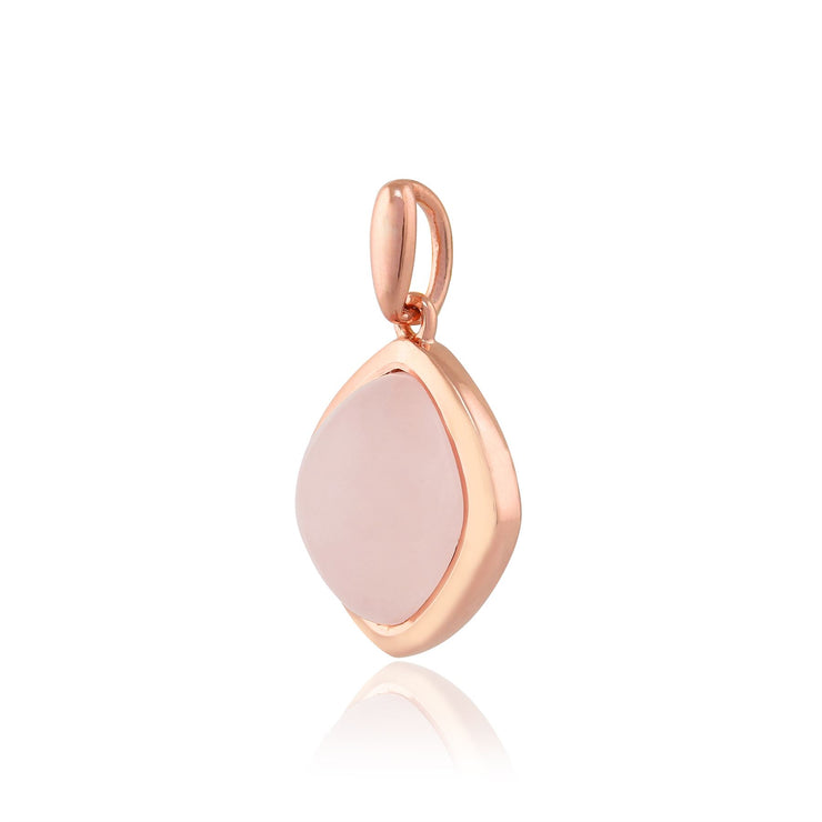 Collana pastello "Oxypetalum" al quarzo rosa in argento sterling placcato oro rosa da 9 ct