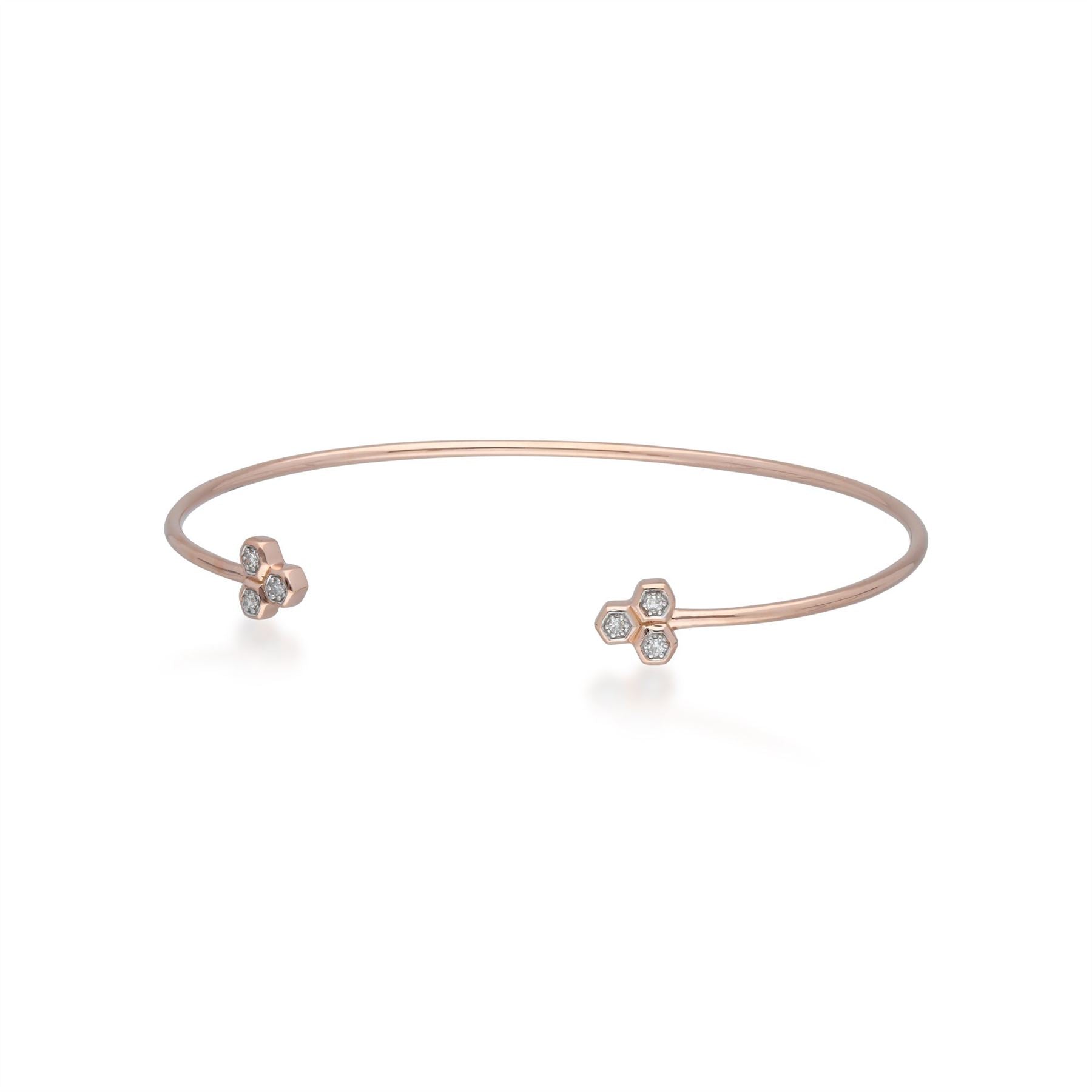 Diamond Trilogy Geometric Open Bangle