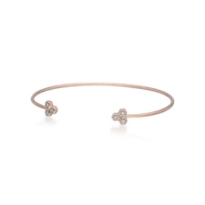 Diamond Trilogy Geometric Open Bangle