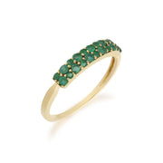 Anello con castone a pannello in oro giallo da 9 ct Gemondo da donna - Smeraldo