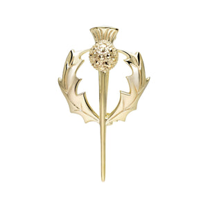 Marcasite Thistle Brooch in 18ct Gold Plated Silver