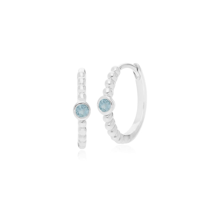 Orecchini a cerchio acquamarina rotondi in argento 925 Essentiel