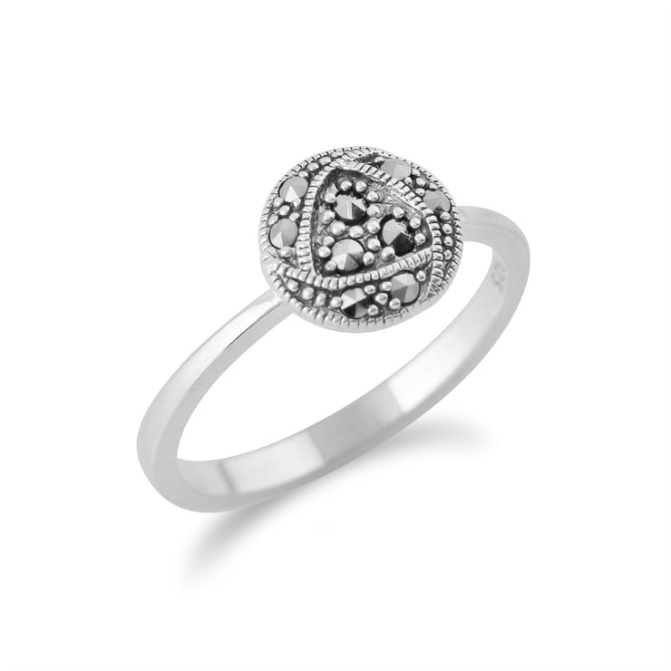 Anello gemondo, anello MARCASSITE ispirato a Rennie Mackintosh in argento sterling