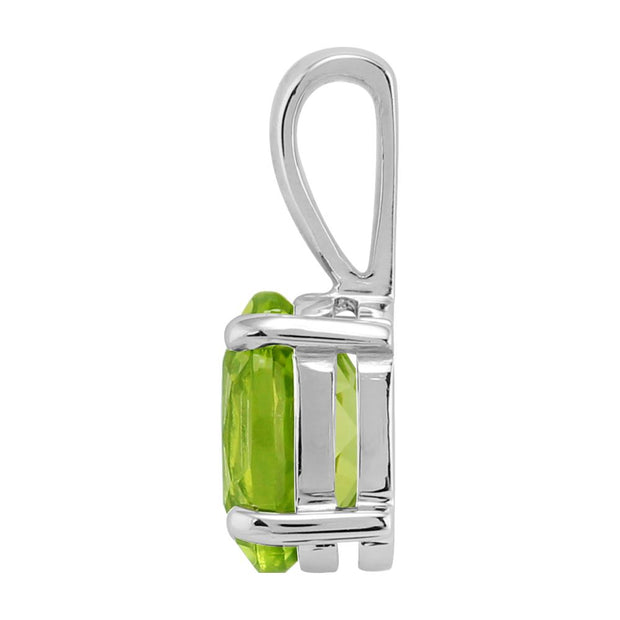 Classico pendente ovale con peridoto in oro bianco 375
