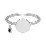 Anello con incisione in argento 925 con zaffiro