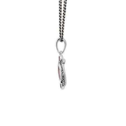 Ciondolo in stile Art Nouveau Argento 925 Ametista Pera e Marcasite