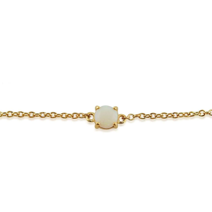 Classico bracciale cabochon rotondo in oro giallo 375 con opale