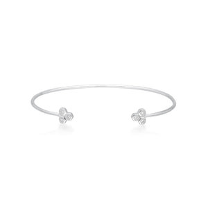 Diamond Trilogy Geometric Bangle in 9ct White Gold