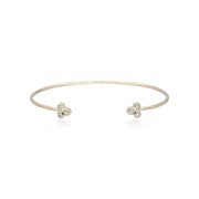 Bracciale rigido geometrico trilogy in oro giallo 375 con diamanti