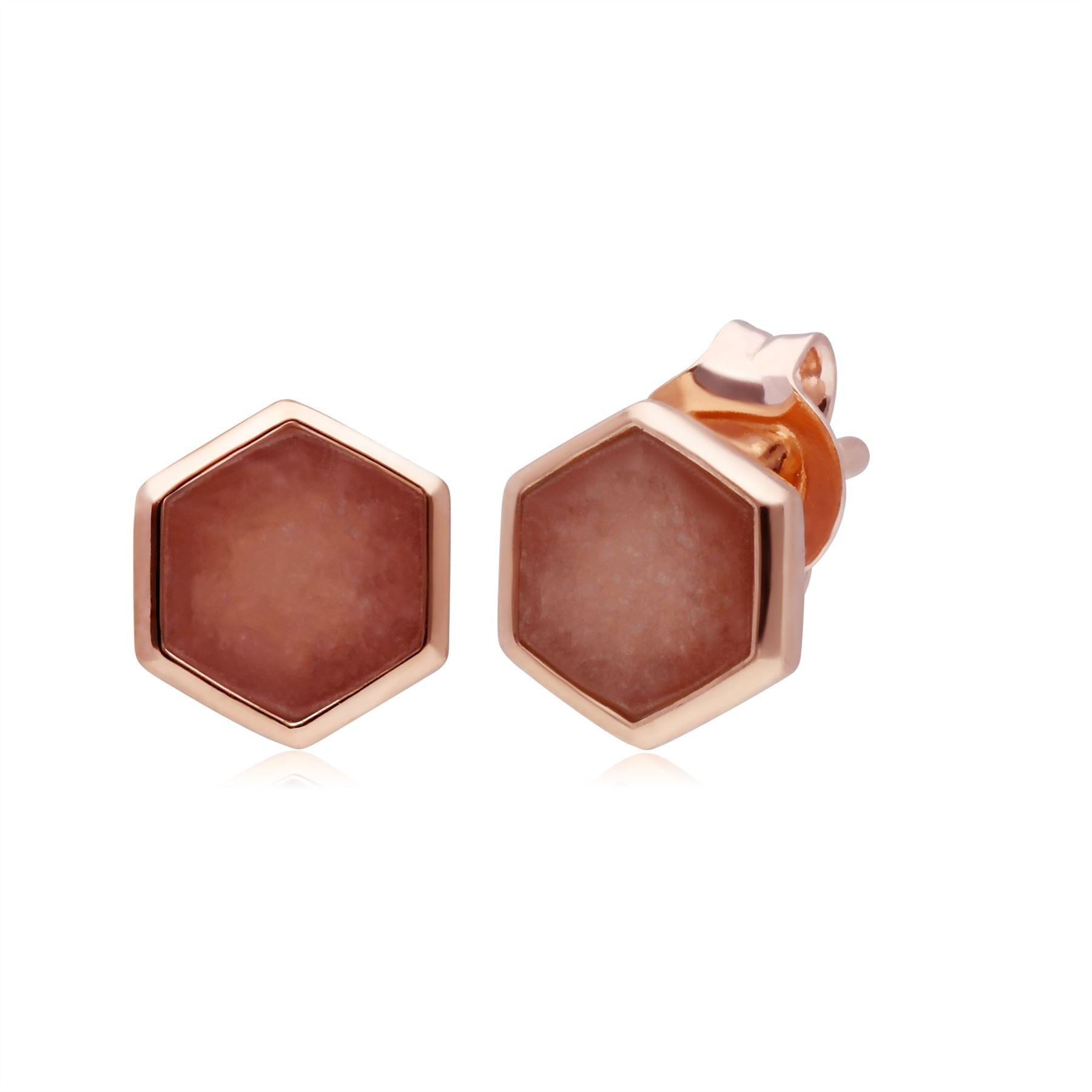 Micro Statement Rhodochrosite Stud Earrings