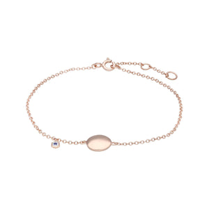 Tanzanite Engravable Bracelet in Rose Gold Plated Sterling Silver