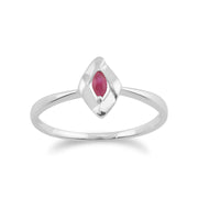 Anello con rubino Gemondo, anello con rubino incrociato in argento sterling 925 da 0,10 ct