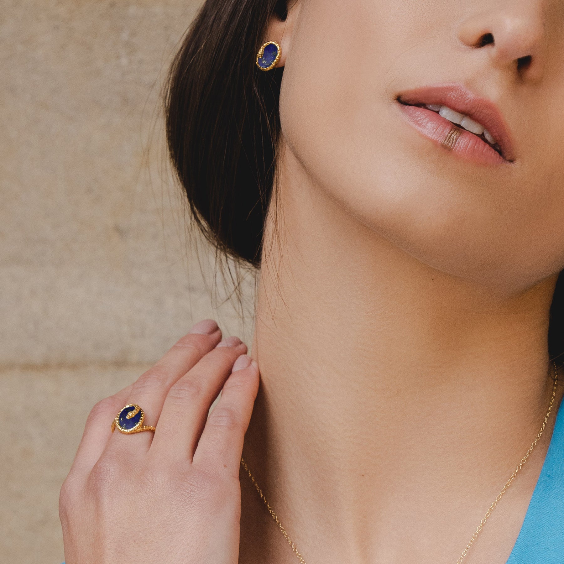 Gemondo ECFEW™ Lapis Lazuli Winding Snake Ring