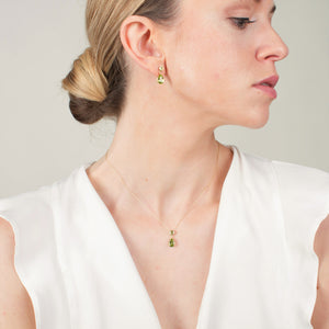 Classic Pear Peridot Drop Earrings in 9ct Yellow Gold